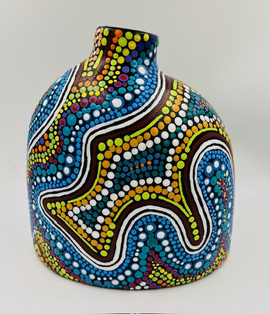 Lee Anne Hall - painted ceramic vase